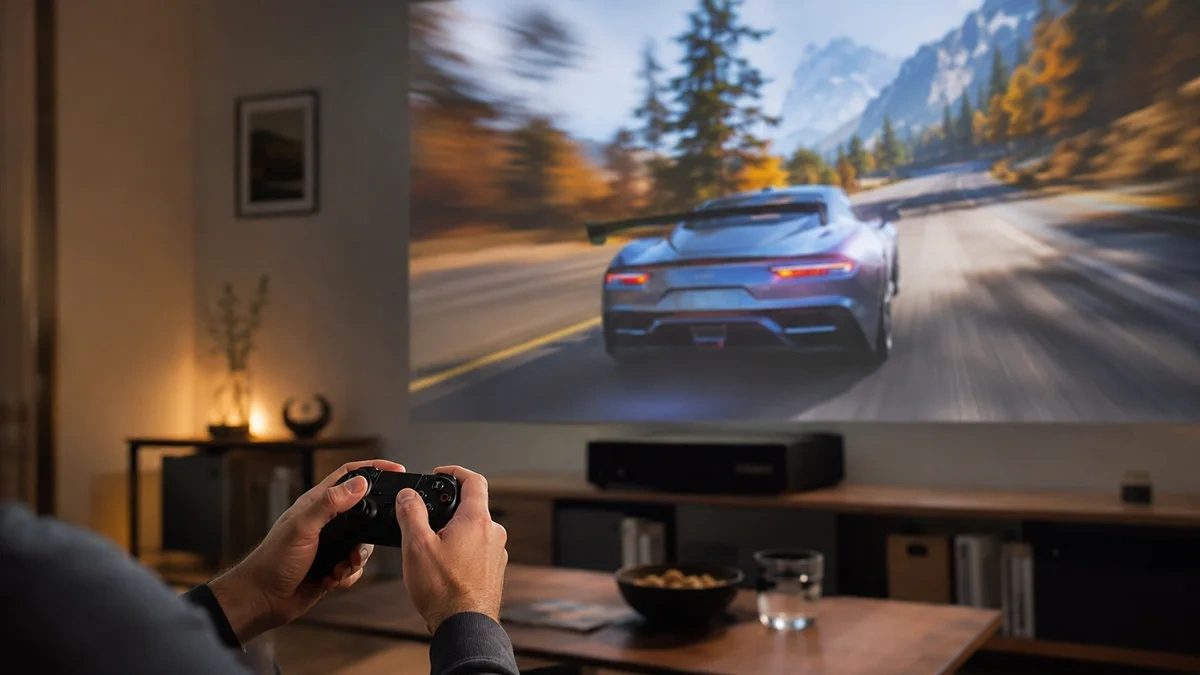 Mesure de l'input lag et de la réactivité sur un projecteur gaming.